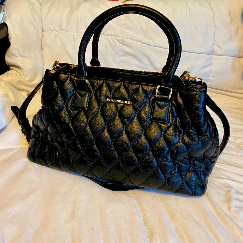 Vera Bradley Quilted Leather Satchel Emma Gem